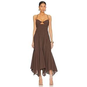 SNDYS Tahlia Maxi Dress – Chocolate Brown